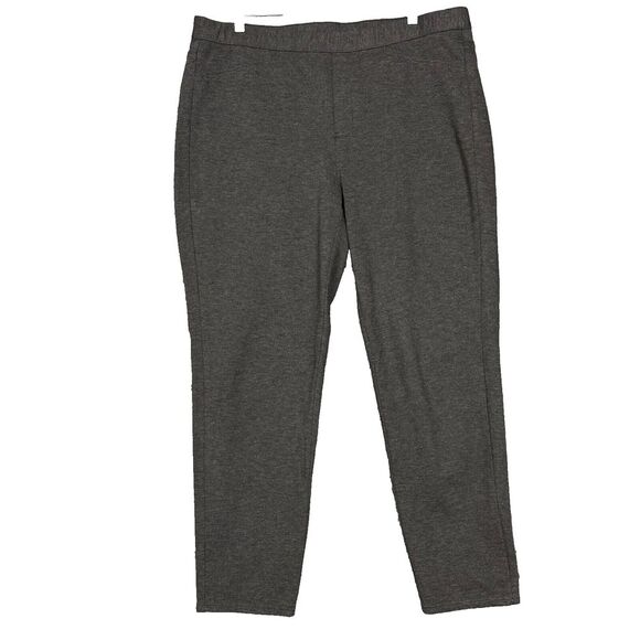 J Jill Pants Womens XL Grey Ponte Knit Slim Leg Pull On Elastic Waist‎ High Rise - Picture 1 of 13